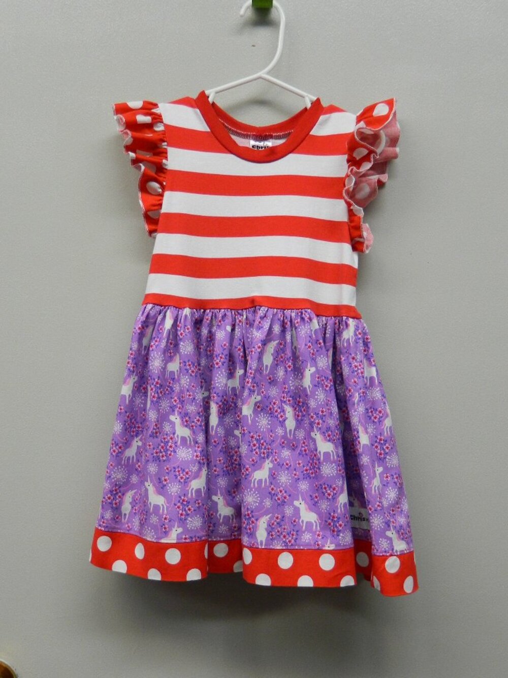Girls size 4 Dress Unicorn Purple Red Chris n Missy